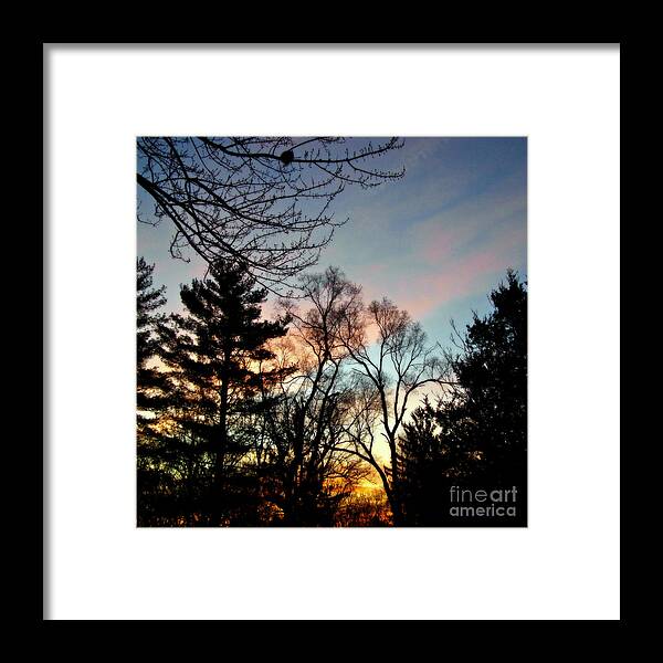 Landscape Photography Framed Print featuring the photograph Bold Sunrise Pastel Sky - Square by Frank J Casella