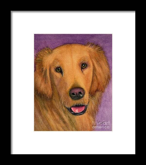 Golden Retriever Framed Print featuring the painting Boone by Sue Carmony