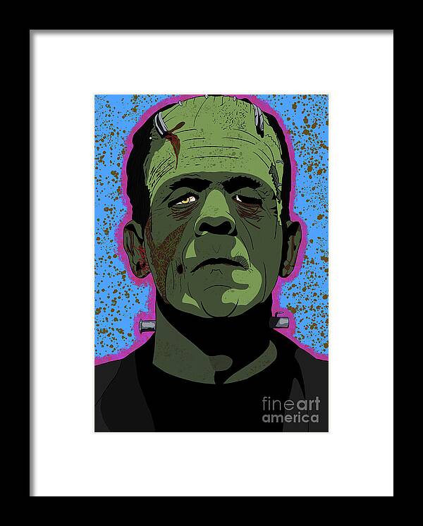 Boris Karloff Framed Print featuring the digital art Boris Karloff Frankenstein's monster by Marisol VB