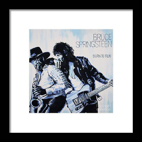 Bruce Springsteen Framed Print featuring the painting Born to Run Bruce Springsteen by Amy Belonio