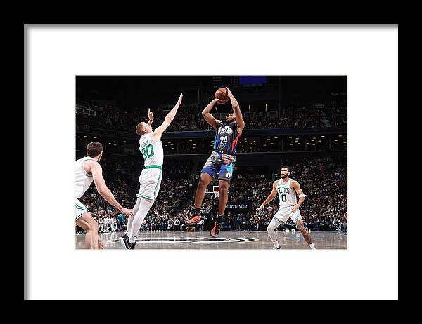 Nba Pro Basketball Framed Print featuring the photograph Boston Celtics v Brooklyn Nets by Nathaniel S. Butler