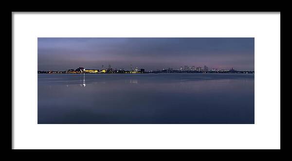 Panorama Photo Framed Print featuring the photograph Boston NightLine by William Bretton