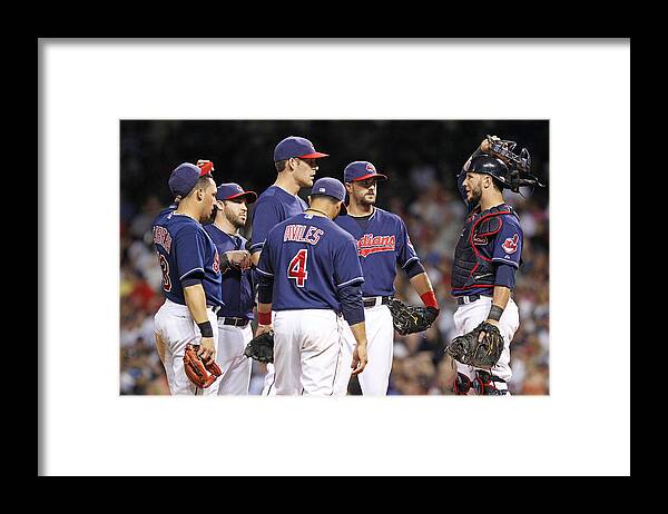 American League Baseball Framed Print featuring the photograph Boston Red Sox v Cleveland Indians by David Maxwell