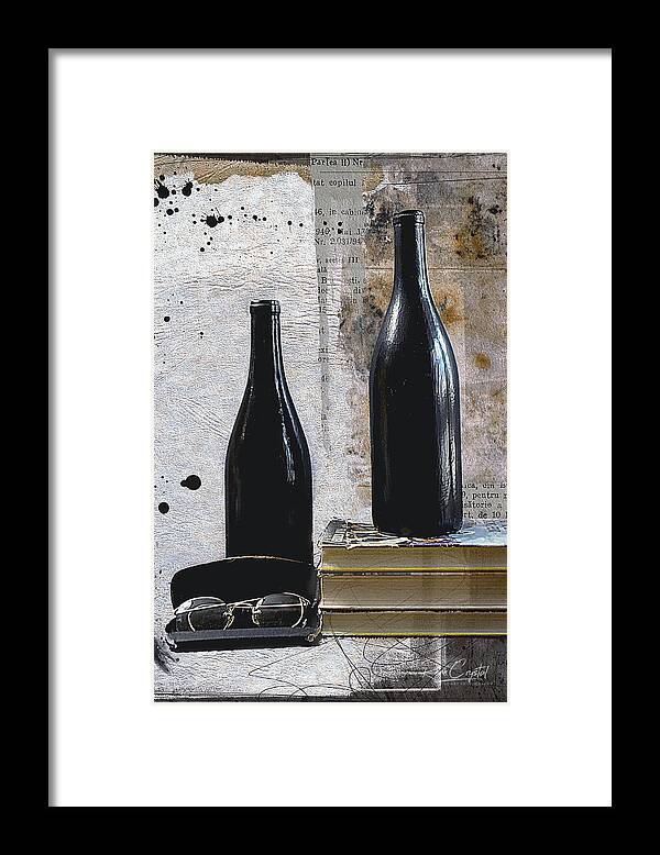 Bottles Framed Print featuring the photograph Bottles N Books by Rene Crystal