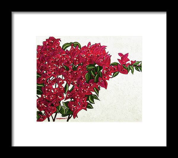 Floral Framed Print featuring the painting Bougainvillea by Donna Manaraze