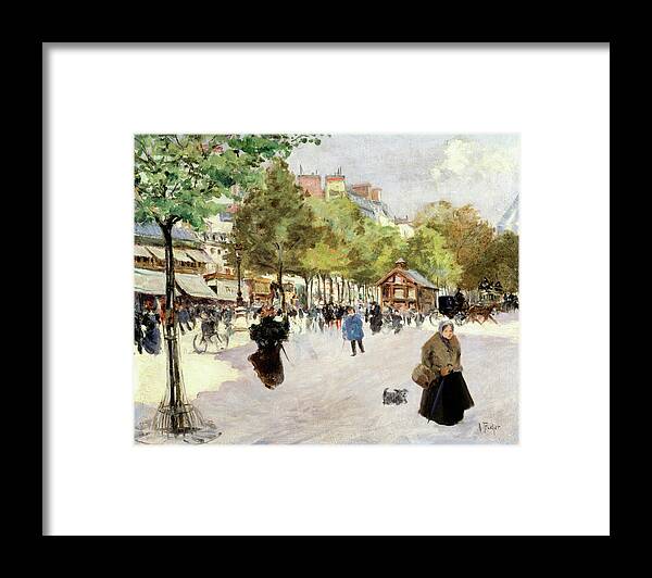 French Framed Print featuring the painting Boulevard de Clichy by Louis Abel Truchet