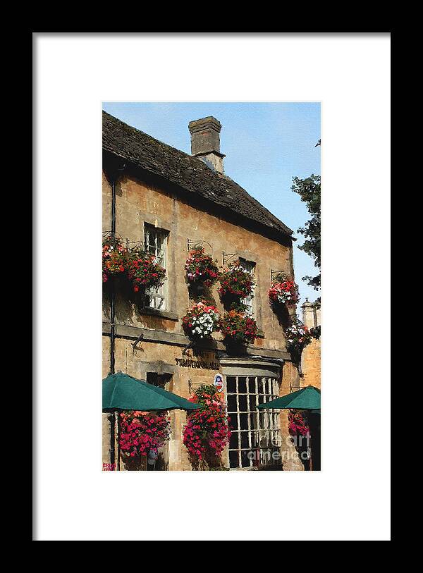 Bourton-on-the-water Framed Print featuring the photograph Bourton Pub by Brian Watt