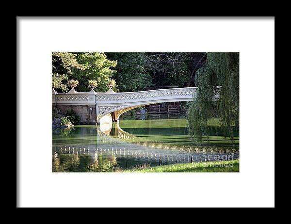 Bow Bridge Framed Print featuring the photograph Bow Bridge in Central Park NYC by Bryan Attewell