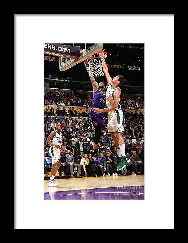 Nba Pro Basketball Framed Print featuring the photograph Brandon Ingram and Brook Lopez by Andrew D. Bernstein