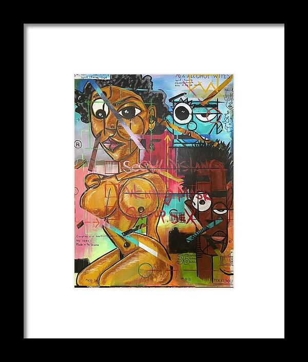 Abstract Expressionism Framed Print featuring the mixed media Brave New World by Julius Hannah