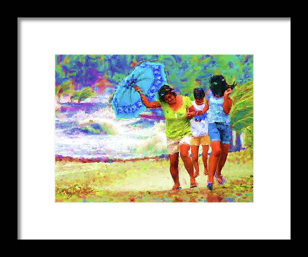 Storm Framed Print featuring the painting Braving the Storm by Joel Smith
