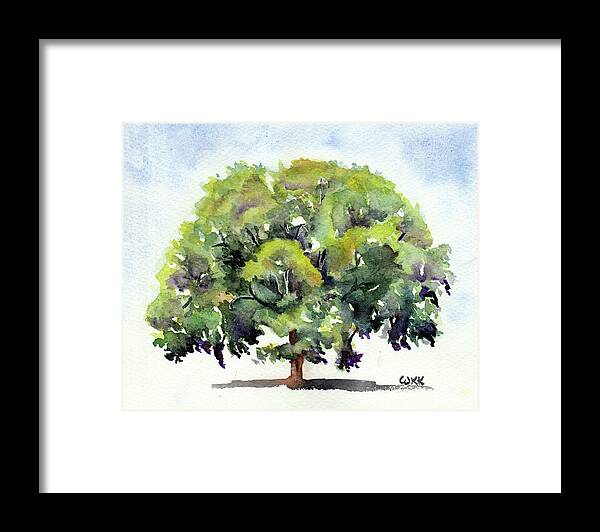 Tree Framed Print featuring the painting Brazos Oak No 3 by Wendy Keeney-Kennicutt