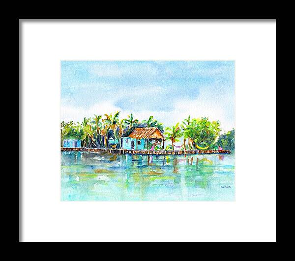 Belize Framed Print featuring the painting Bread and Butter Caye Belize by Carlin Blahnik CarlinArtWatercolor