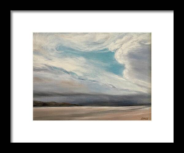 Clouds Framed Print featuring the painting Breaking Through by Rose Mary Gates