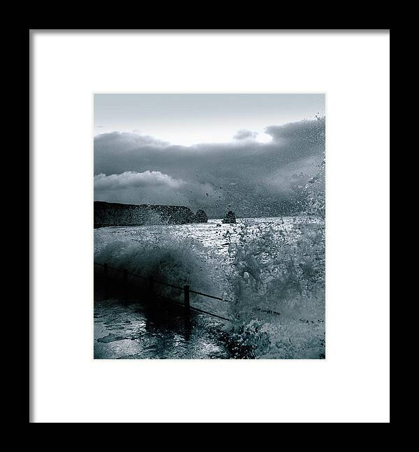 Outdoors Framed Print featuring the photograph Breaking waves by s0ulsurfing - Jason Swain