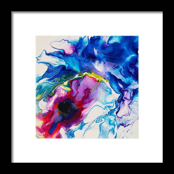 Abstract Framed Print featuring the painting Breathe by Christine Bolden