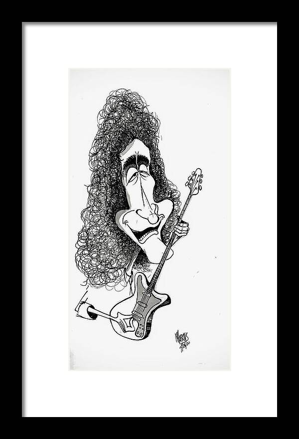 Queen Framed Print featuring the drawing Brian May by Michael Hopkins
