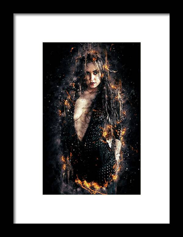 Brianna Framed Print featuring the mixed media Brianna is Flamming by Ed Taylor