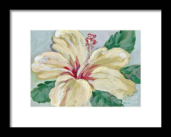 Flower Framed Print featuring the painting Bridal Hibiscus by Mafalda Cento