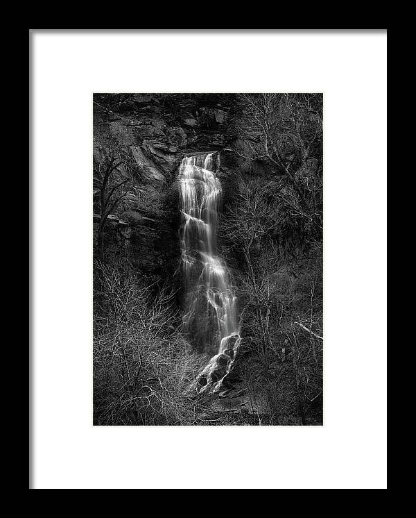 Bridal Veil Falls Black And White Framed Print featuring the photograph Bridal Veil Falls Black And White by Dan Sproul