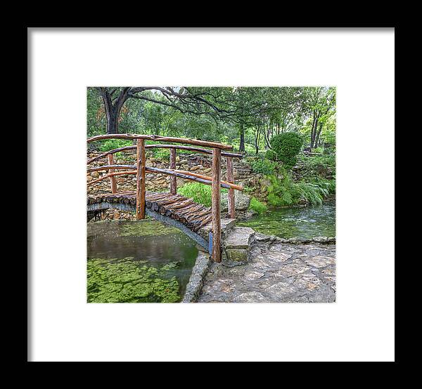 Austin Framed Print featuring the photograph Bridge In the Garden by James Woody