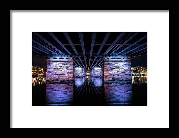 Washington Dc Framed Print featuring the photograph Bridge Reflections by Ryan Wyckoff