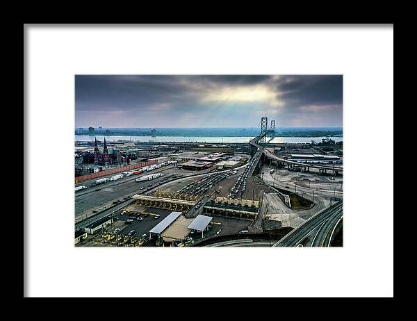 Detroit Framed Print featuring the photograph Bridgeview DJI_0696 by Michael Thomas