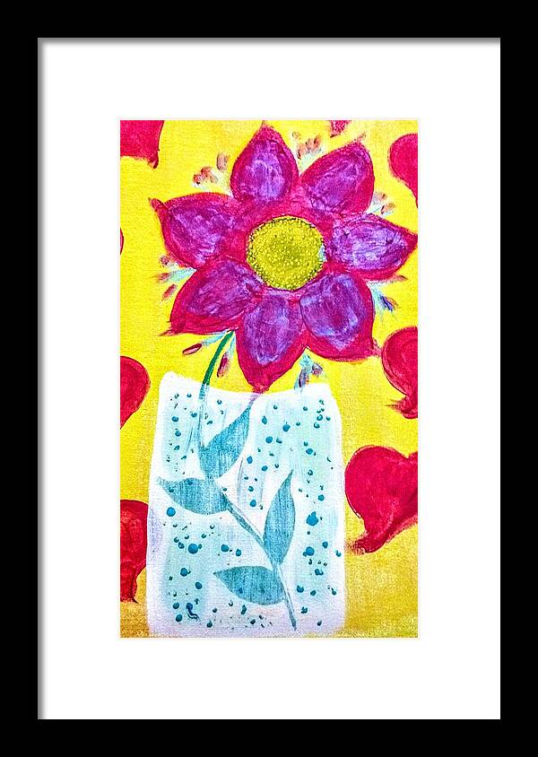 Flower Framed Print featuring the painting Bright Flower by Anna Adams