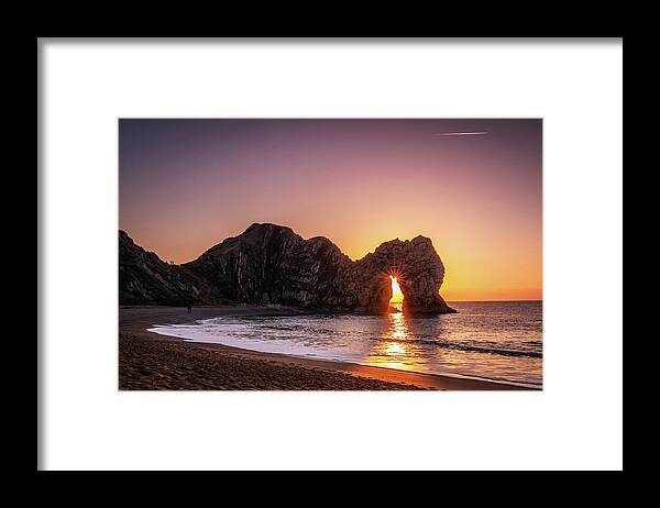 Durdle Door Framed Print featuring the photograph Bright Light by Framing Places