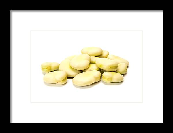 Pea Pod Framed Print featuring the photograph Broad beans by MarkGillow