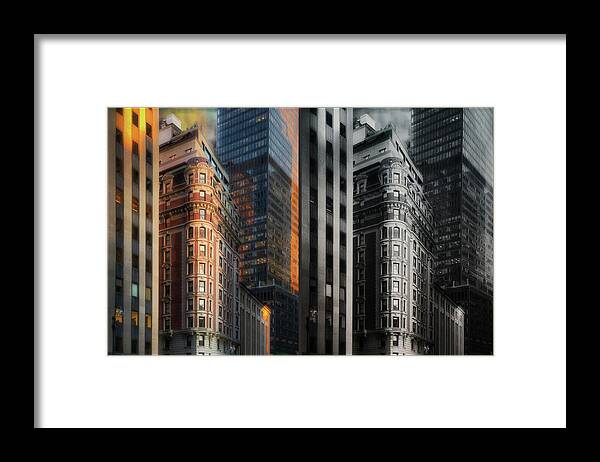 Sun Framed Print featuring the photograph Broadway Below 56th St, Midtown Manhattan by Carol Whaley Addassi