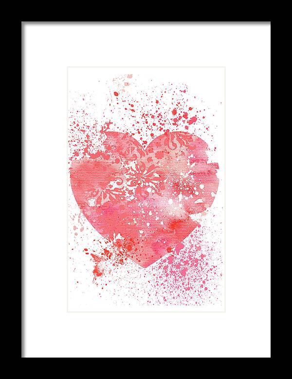 Heart Framed Print featuring the mixed media Broken Heart by Moira Law