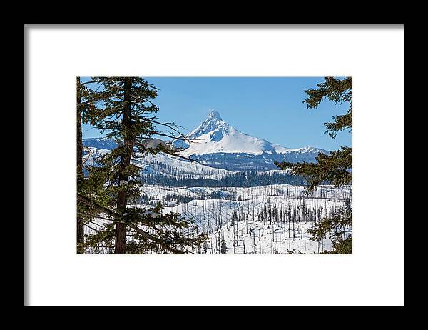 Broken Top Framed Print featuring the photograph Broken Top Sister Mountain, Oregon, Winter by Tatiana Travelways