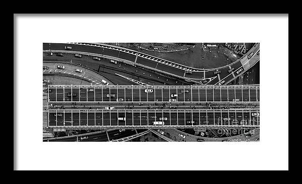 Brooklyn Bridge Framed Print featuring the photograph Brooklyn Bridge Vertical Aerial View by David Oppenheimer
