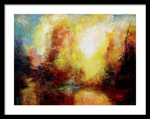 Abstract Framed Print featuring the painting Brumas No.18 by Abisay Puentes