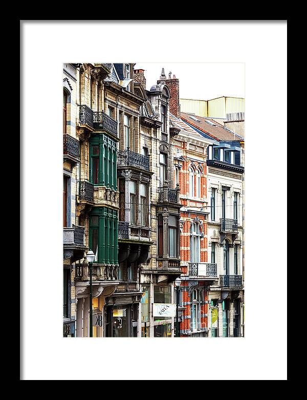 Brussels Architecture Style Framed Print featuring the photograph Brussels Architecture Style in Belgiu by John Rizzuto