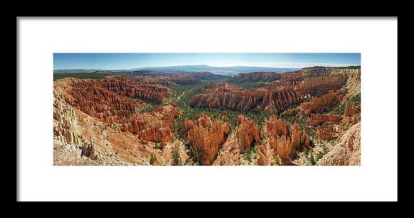 Bryce Framed Print featuring the photograph Bryce Canyon National Park Panrama by Aaron Spong
