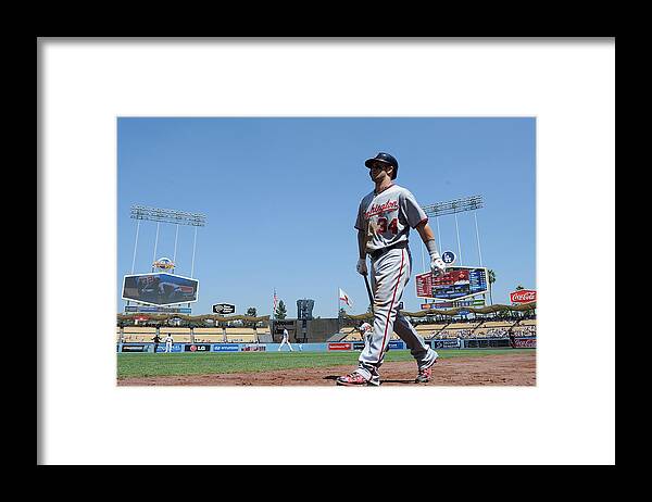 American League Baseball Framed Print featuring the photograph Bryce Harper by Lisa Blumenfeld