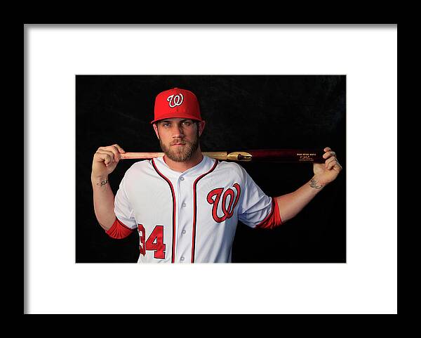 Media Day Framed Print featuring the photograph Bryce Harper by Rob Carr