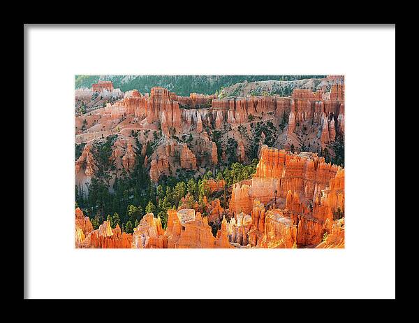 Wall Of Windows Framed Print featuring the photograph Bryce Morning Glow by Ron Long Ltd Photography