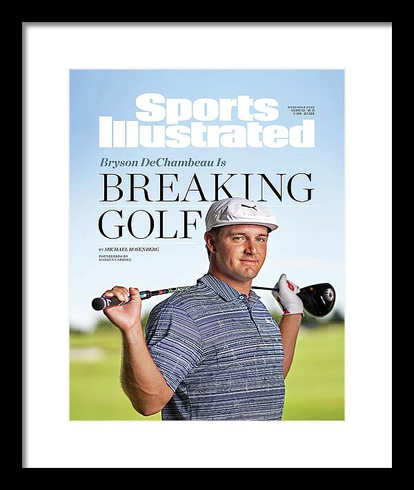 Published Framed Print featuring the photograph Bryson DeChambeau is Breaking Golf Cover by Sports Illustrated