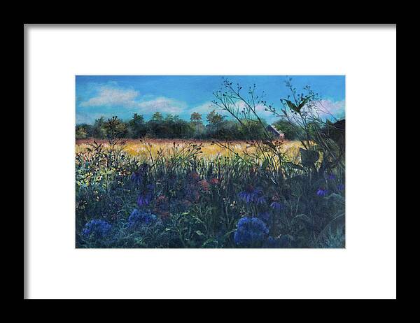 Weeds Framed Print featuring the painting Buckeye Woods, Late Summer by Carol Klingel