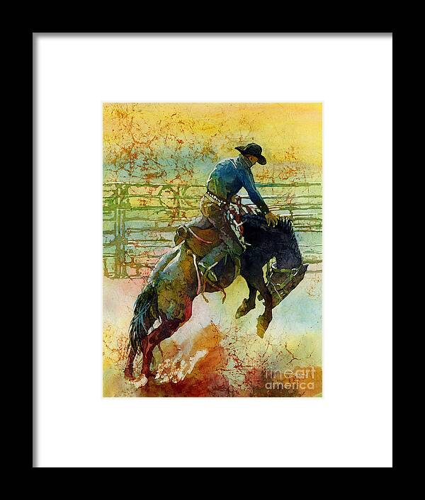 Bronc Framed Print featuring the painting Bucking Rhythm by Hailey E Herrera