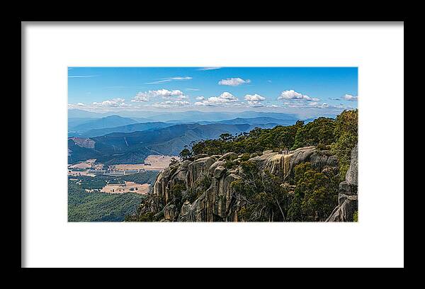 Landscape; Panorama; Ne Victoria; Landscape; Mountainscape; Mt Buffalo; Buckland Valley Framed Print featuring the photograph Buckland Valley by Mark Lucey