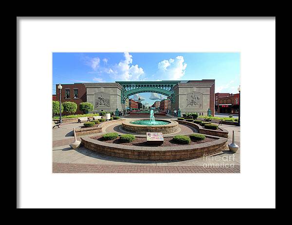 Mural Framed Print featuring the photograph Bucyrus Great American Crossroad Mural by Eric Grohe 1819 by Jack Schultz