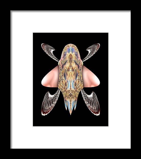 Abstract Framed Print featuring the digital art Bugs Nouveau I by Tom McDanel