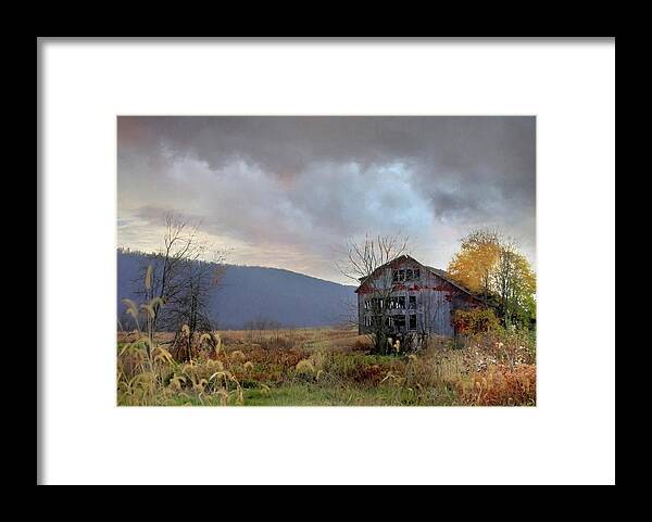 Barn Framed Print featuring the mixed media Built to Last by Lori Deiter