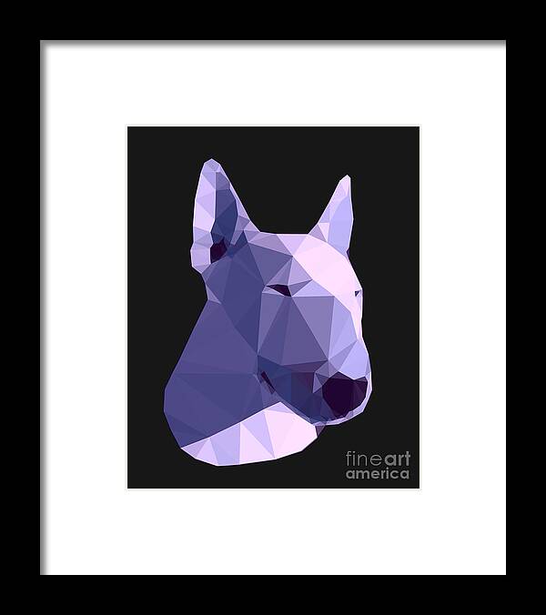 Bull Terrier Framed Print featuring the digital art Bull Terrier in Purple by Jindra Noewi