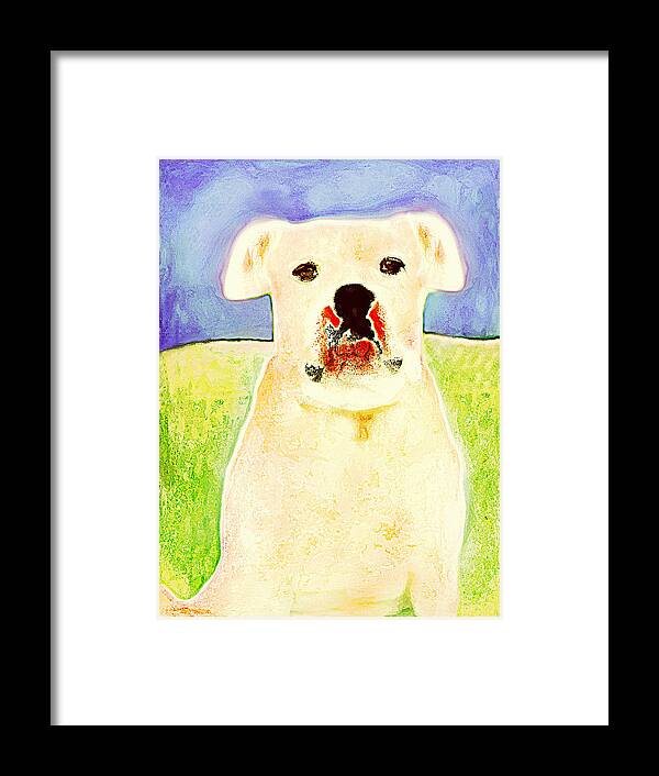 Art For Children Framed Print featuring the digital art Bulldog Rana Art 45 by Miss Pet Sitter