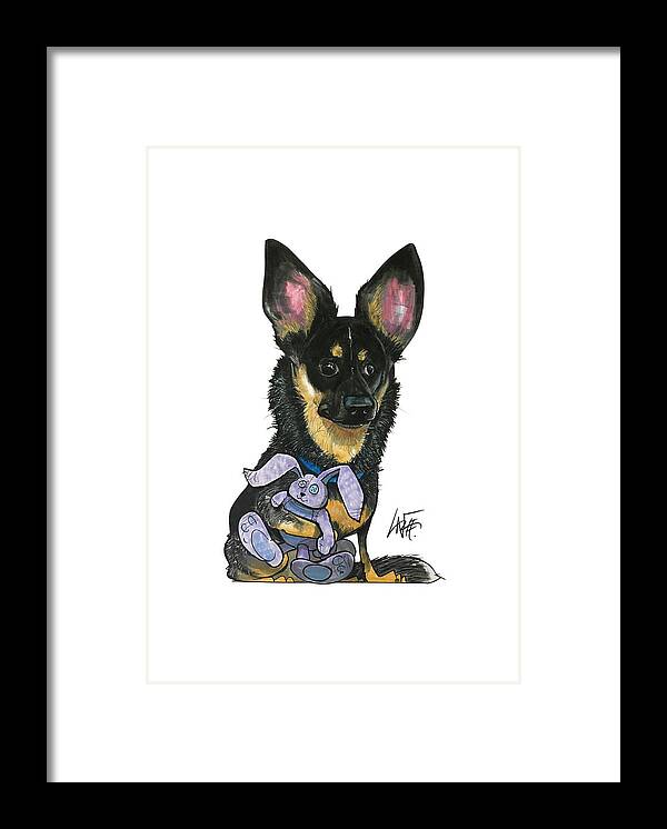 Dog Framed Print featuring the drawing Bullet Burns 3789 by John LaFree